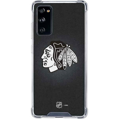 NHL Chicago Blackhawks Black Background Galaxy S20 FE Clear Case